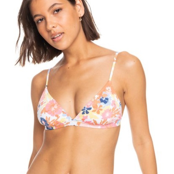 Roxy Large 2-piece Bikini Beach Classics Triangle Love the Comber Hipster NWT - Picture 2 of 11